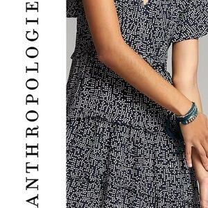 Anthropologie dotted flutter sleeve dress size M